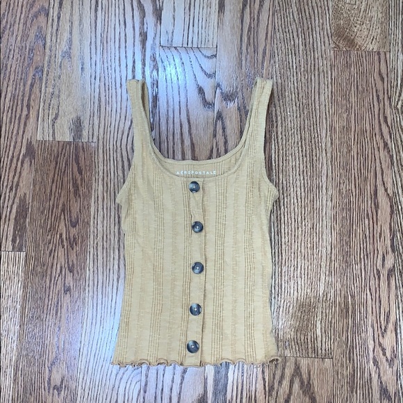 Aeropostale Tops - Yellow button down tank top